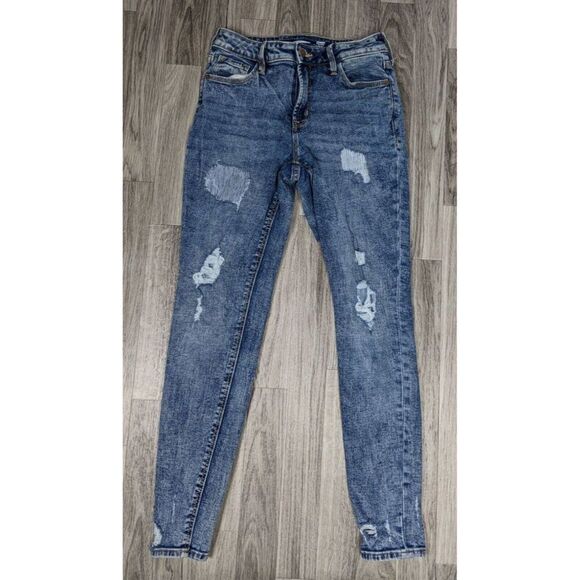 (3/$35) Old Navy Size 2 Pockets Rockstar Super Skinny High Rise Distressed Jeans - Picture 1 of 10
